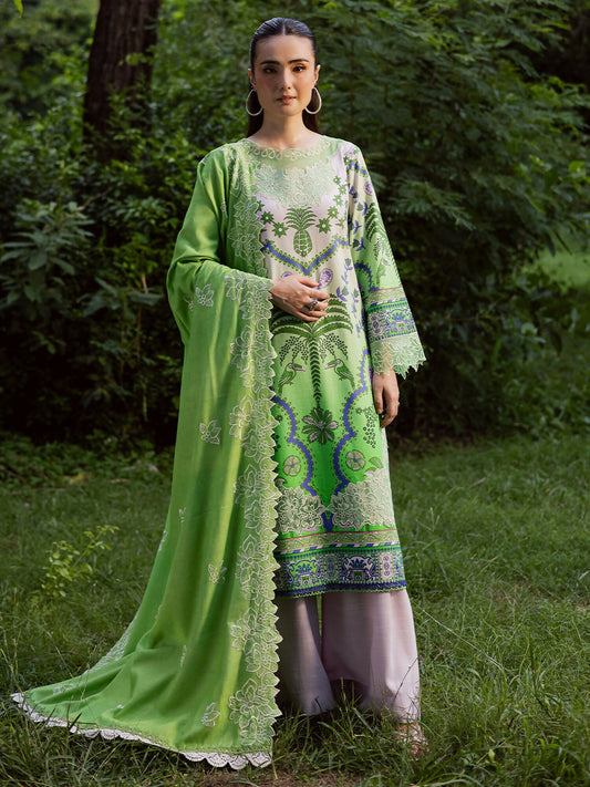 Mahnur Gardenia Khaddar Embroidered Unstitched 3-Piece Suit-GR-07