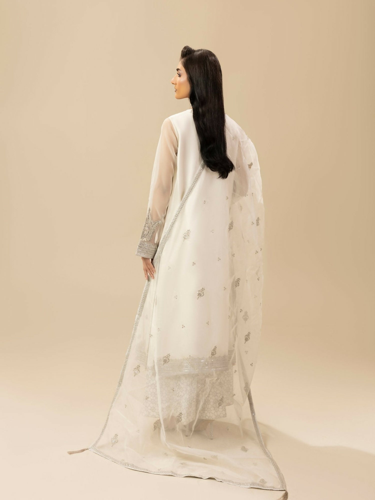 Shurooq Garden Of Dreams Organza Embroidered Stitched 3-Piece Suit-Jasmine