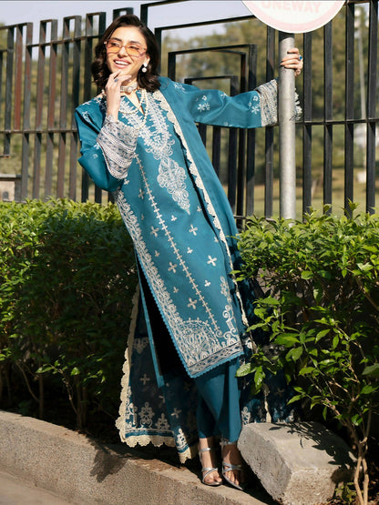 Mahnur Broadway Luxury Lawn'26 Embroidered Unstitched 3-Piece Suit-BW-010