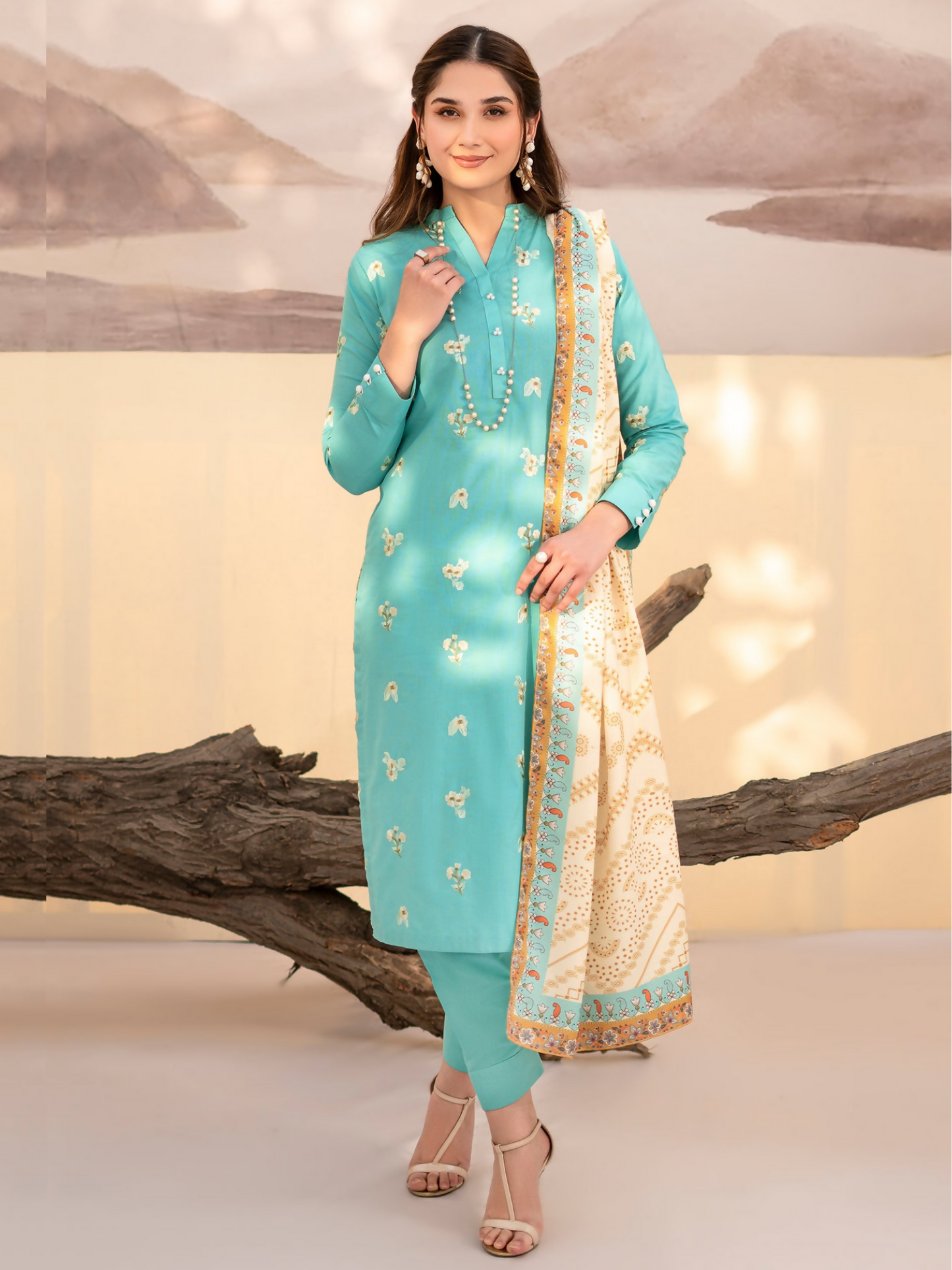Panache Apparel Khaddar Embroidered Stitched Suit-Muse