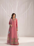Shurooq Echoes In Bloom Silk Embellished Stitched 3-Piece Suit-Rose Mist