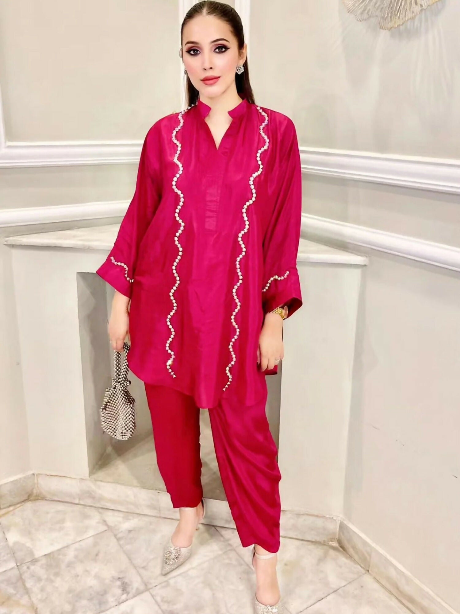 Allure By IH Co-Ord Drop 1 Thai Silk Embellished Co-Ord Set-Macy