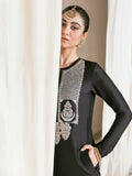Hussain Rehar Basic Not Basic 2 Raw Silk Embellished Stitched 3-Piece Suit-Corvus