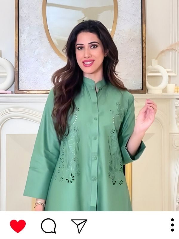 trends forever karam collection lawn stitched 2 piece suit green