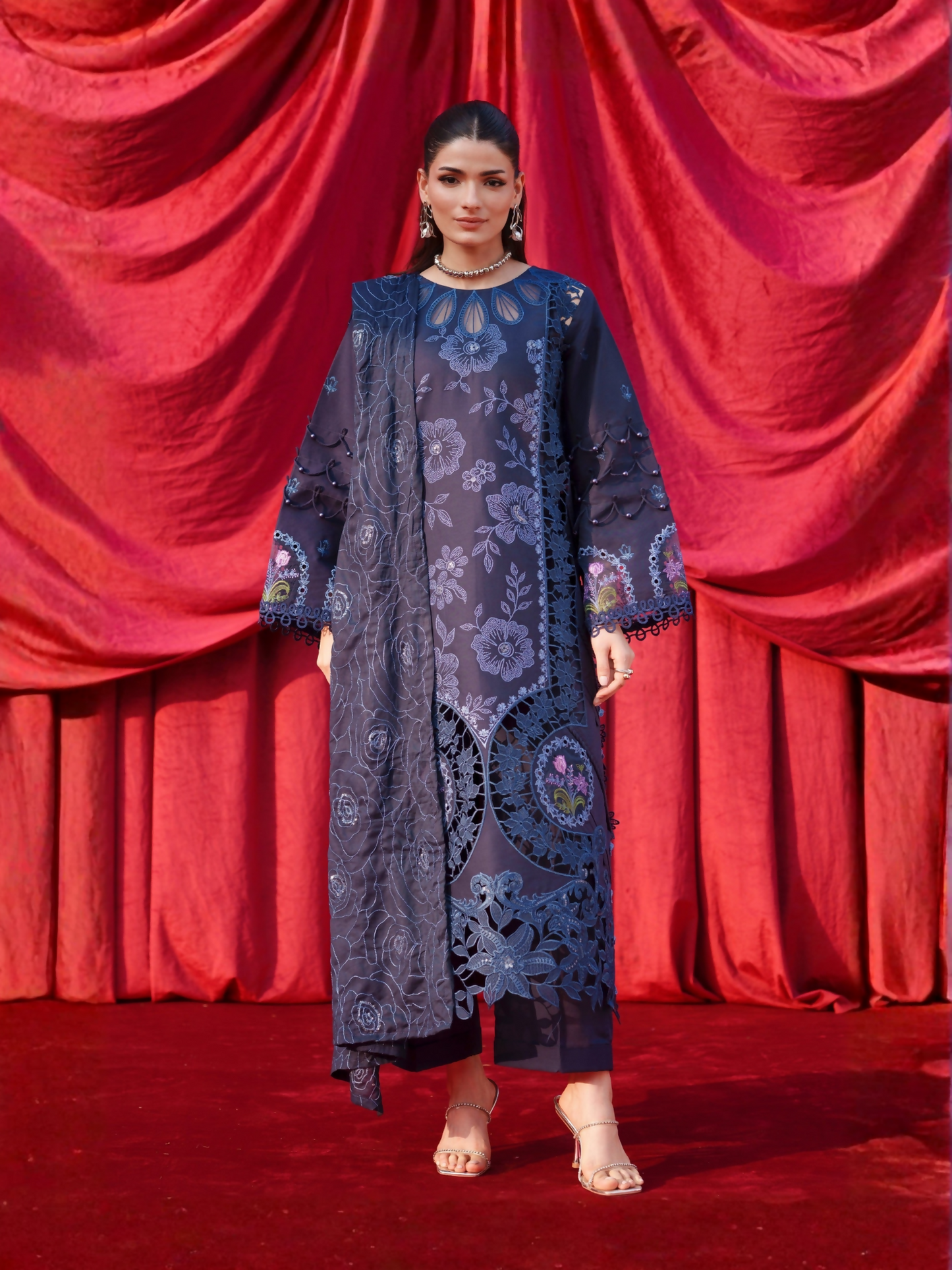 Parishay Summer Queen Lawn Embroidered Unstitched 3-Piece Suit-SQ-09