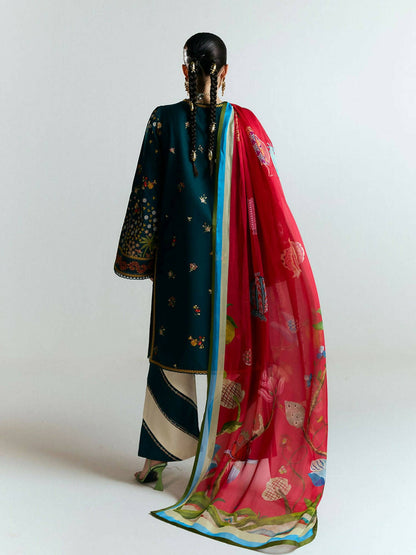 Jugnu by Hussain Rehar SS'25 Edit II Cotton Embroidered Unstitched 3-Piece Suit-ANARA