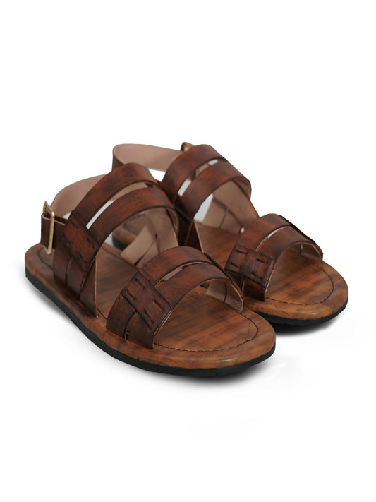 Men's cow leather sandals by Royale Leather with durable rubber sole and comfortable design, blending traditional and modern style