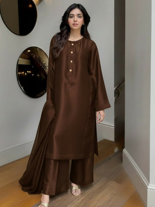 HU Studios Silk Stitched 3-Piece Suit–Zarr-E-Nigaar
