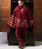 Jugnu by Hussain Rehar Khaddar Pret’26 Wool Embroidered Scarf-Jasmin
