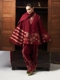 Jugnu by Hussain Rehar Khaddar Pret’26 Wool Embroidered Scarf-Jasmin