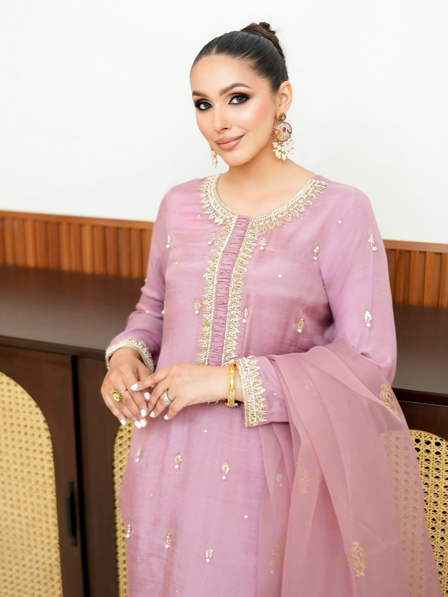 Allure By IH Fashion Calling Raw Silk Embellished Stitched 3-Piece Suit-Dora
