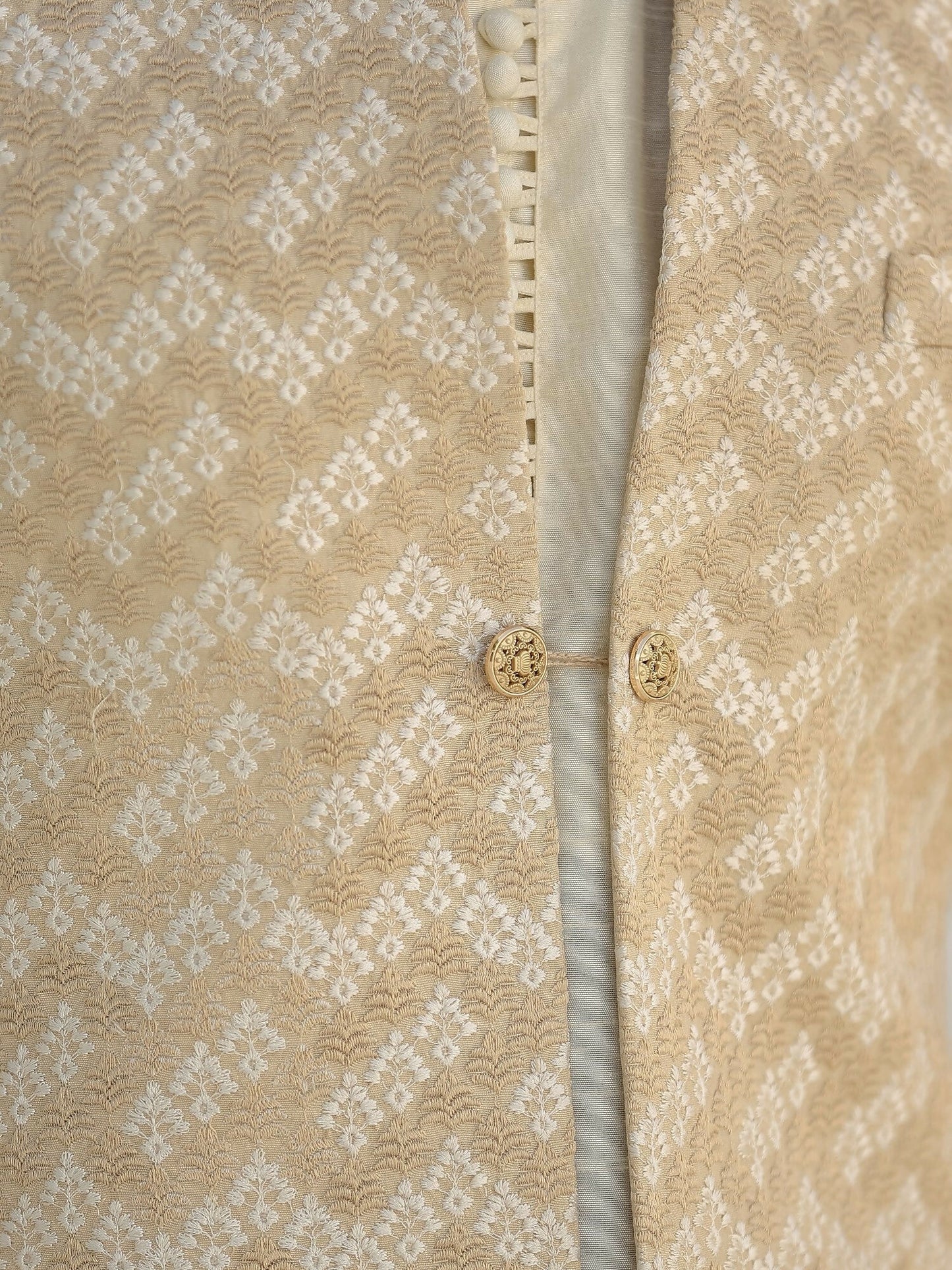 Gem Garments Afsanah Raw Silk Embroidered Prince Coat-Taha