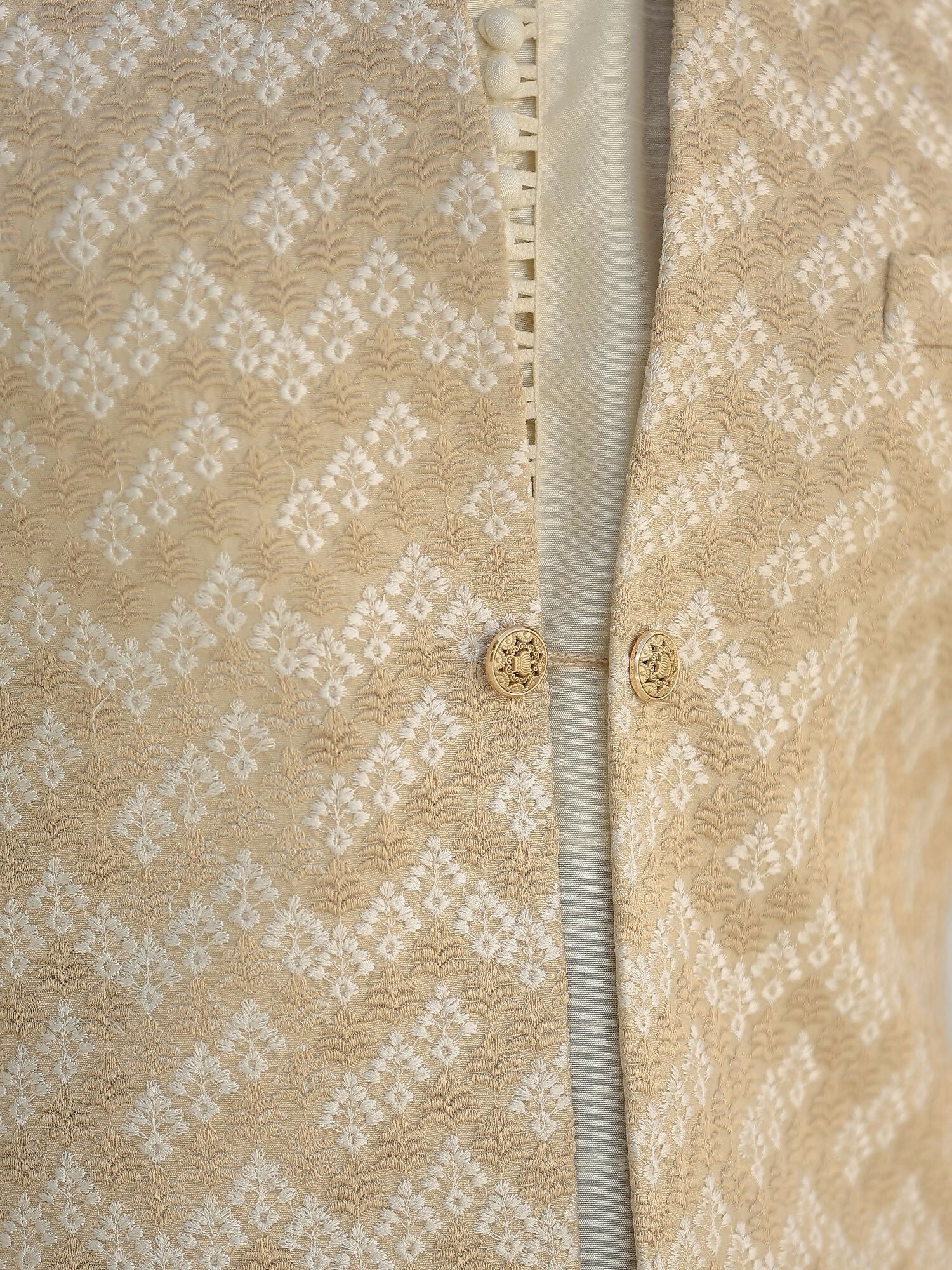 Gem Garments Afsanah Raw Silk Embroidered Prince Coat-Taha