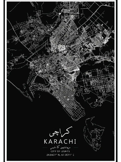 MappedPK Karachi Printed Map