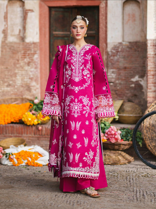 Mahnur Gul Luxury Lawn'26 Embroidered Stitched 3-Piece Suit-G-001