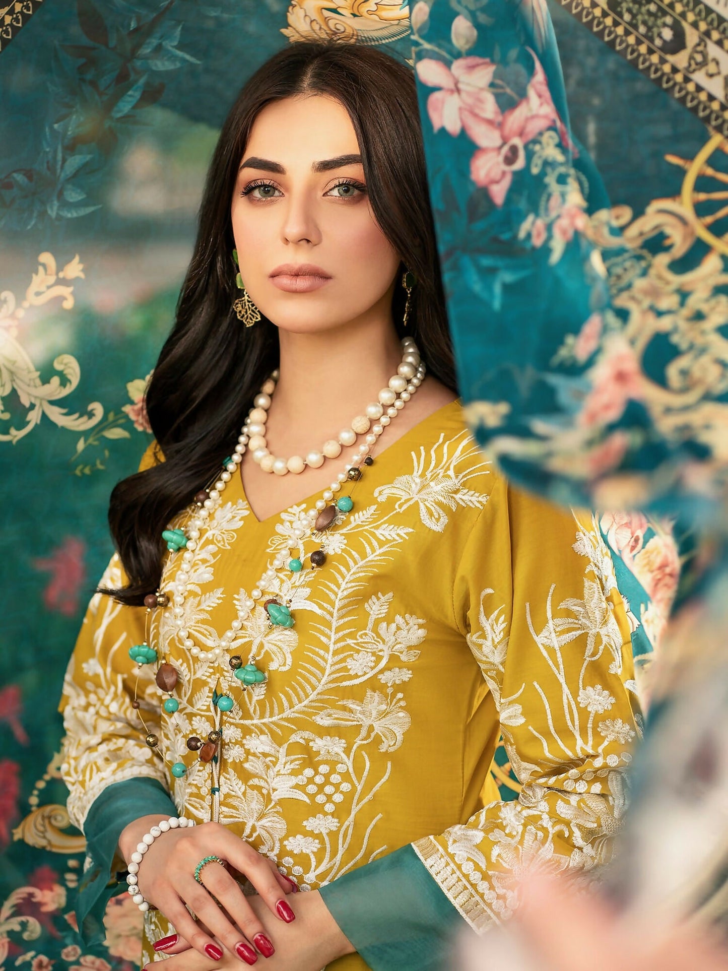 Panache Apparel Lawn Embroidered Stitched 2-Piece Suit-Florid Haven