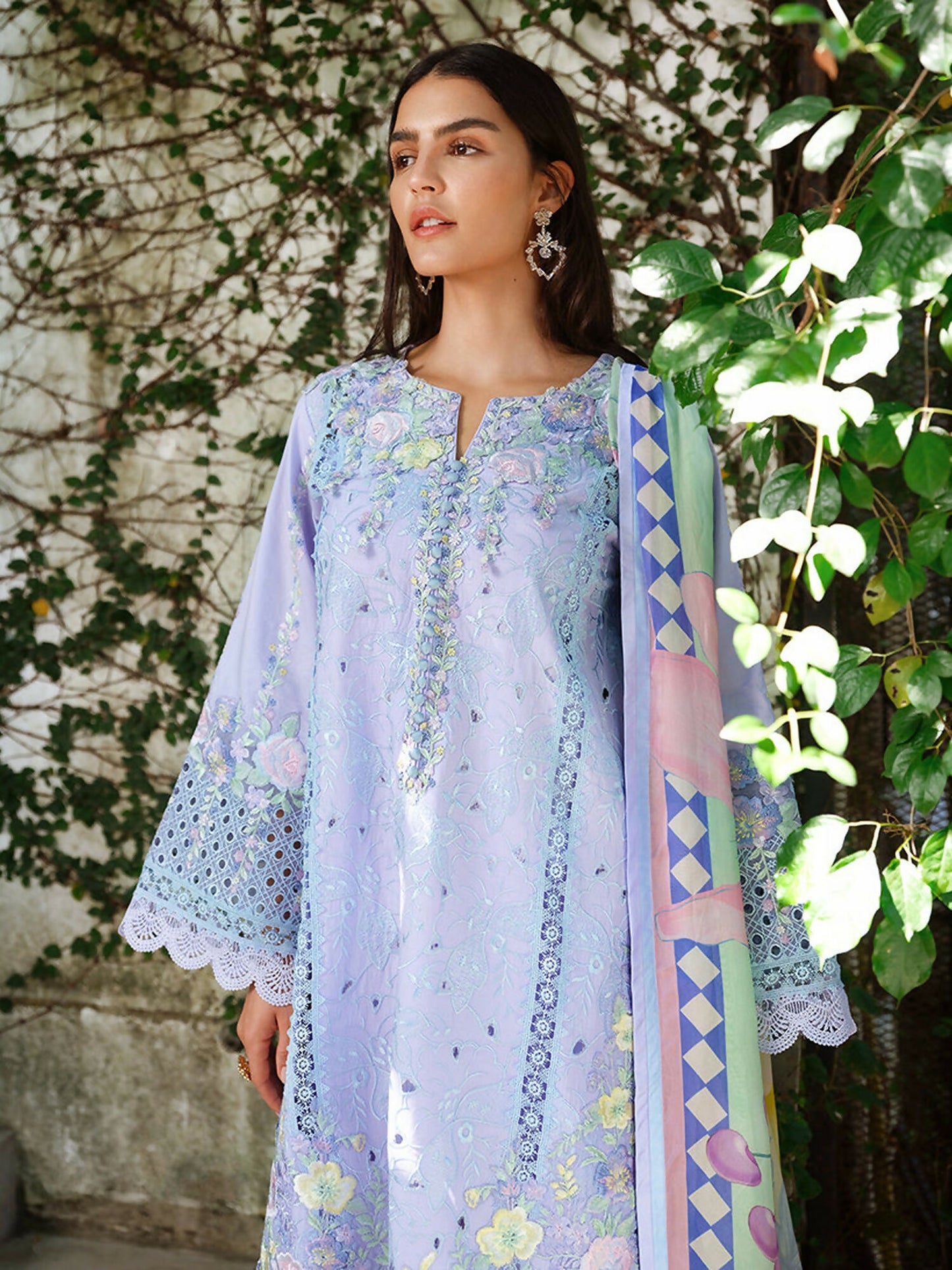 Mushq A Moi Luxury Lawn Embroidered Unstitched 3-Piece Suit-Sweet Confession