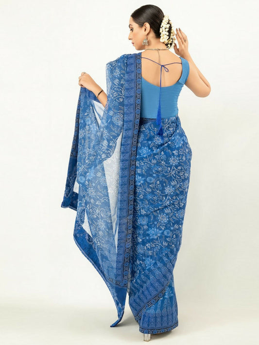 Imran Aftab Chiffon Printed Unstitched Saree-IASC 05