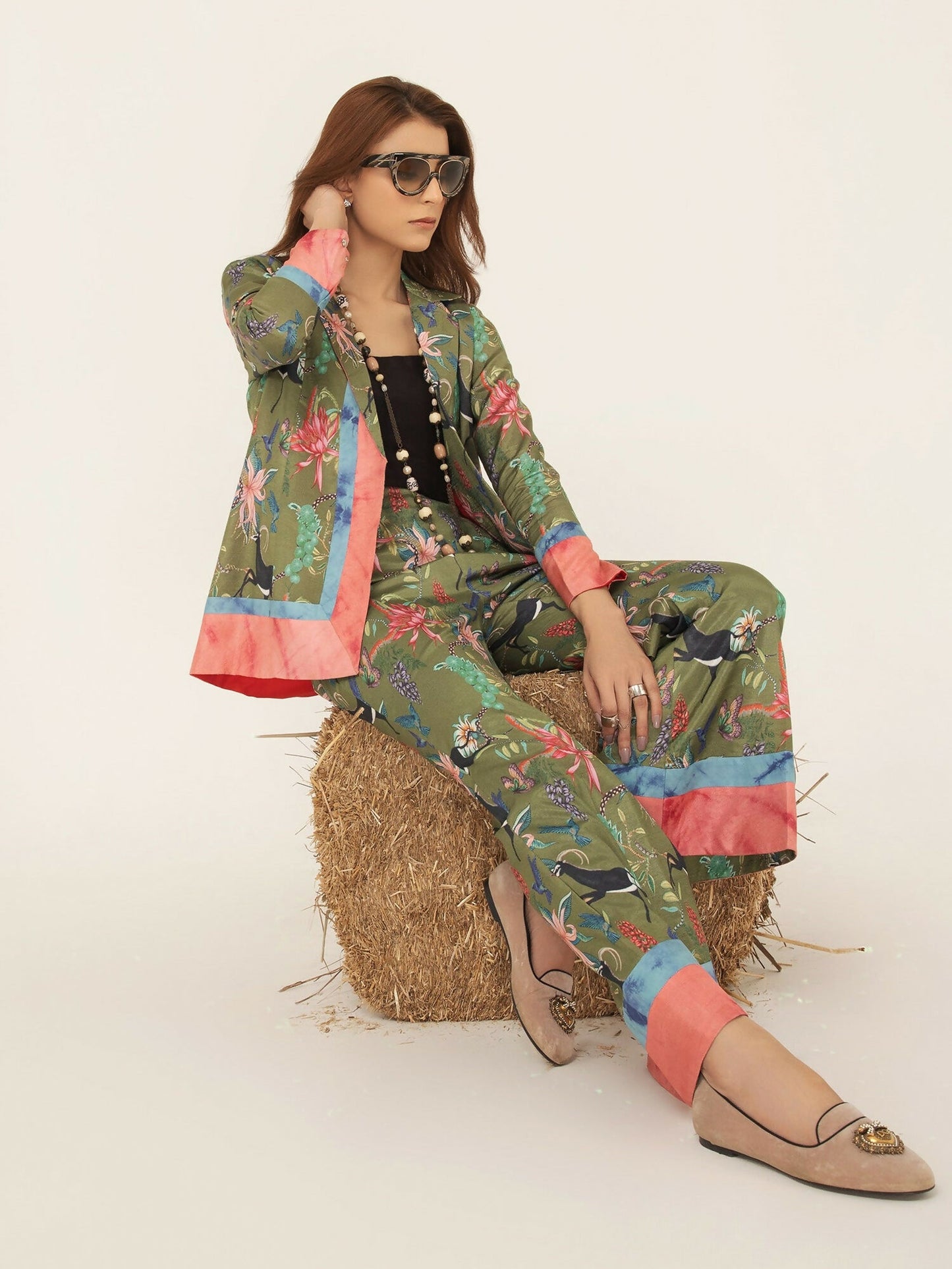 Shiza Hassan SH West Korean Raw Silk Printed Co-Ord Set-Aylin