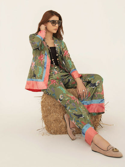 Shiza Hassan SH West Korean Raw Silk Printed Co-Ord Set-Aylin