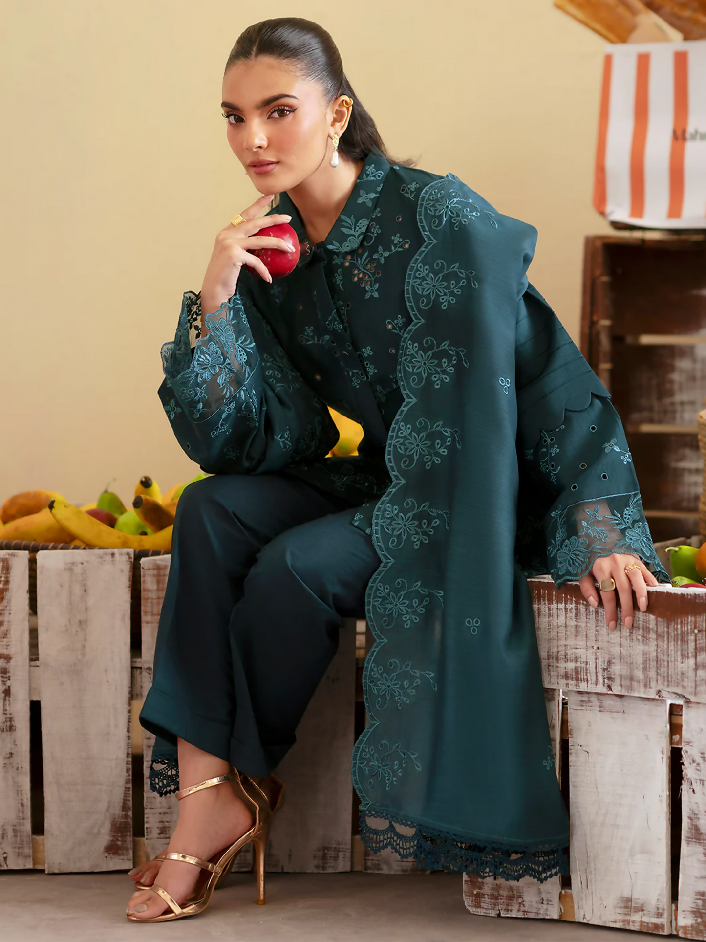 Mahnur Ember Lawn Embroidered Unstitched 3-Piece Suit-EM-014