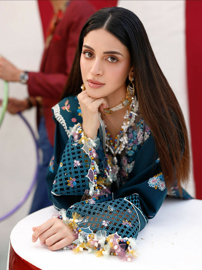 Binilyas Carnival Lawn Embroidered Stitched 3-Piece Suit-35-A