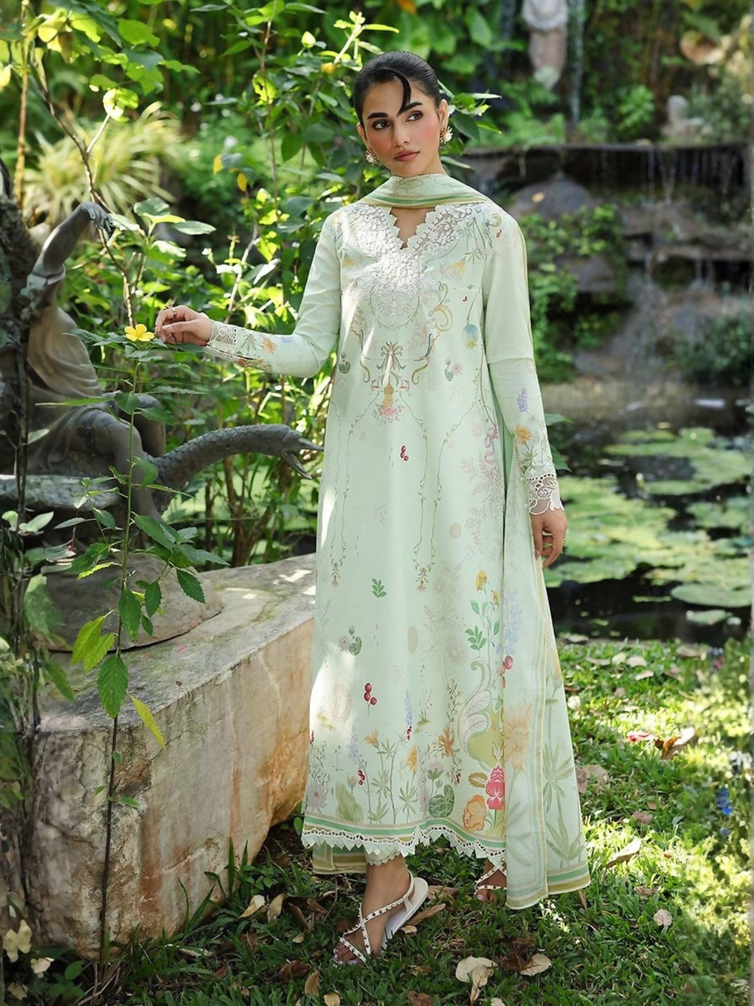 Qalamkar Qprints Lawn'26 Embroidered Unstitched 3-Piece Suit-AX-01-(A)-Neve