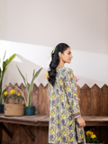 Panache Apparel Crepe De Luxe Crepe Printed Co-Ord Set-Lemon