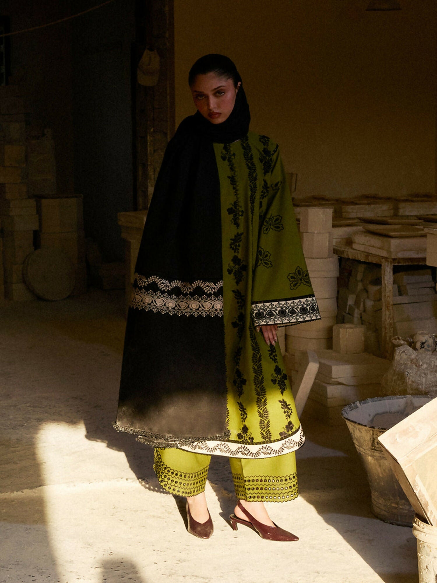 Hussain Rehar Khaddar'25 Embroidered Stitched 3-Piece Suit-Gulmarg
