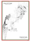 MappedPK Palestine + Pakistan Dual Country A3 Map