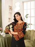 Stylish Collection Linen Embroidered Stitched 2-Piece Suit-Black Lava