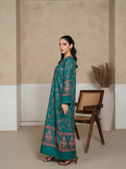 Stylish Collection Amaya Pret Silk Grip Printed Stitched 2-Piece Suit-Morni Green