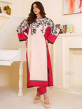 MH Cloth House Poly Lawn Printed Co-Ord Set-Laal Ishq