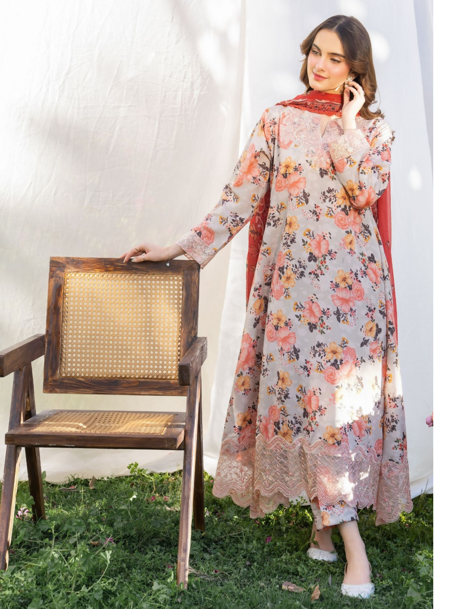 Panache Apparel Serenity Lawn Embroidered Stitched Suit-Blooming