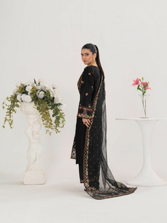Stylish Collection Saya Pret Cotton Embroidered 3-Piece Suit-Aroosh
