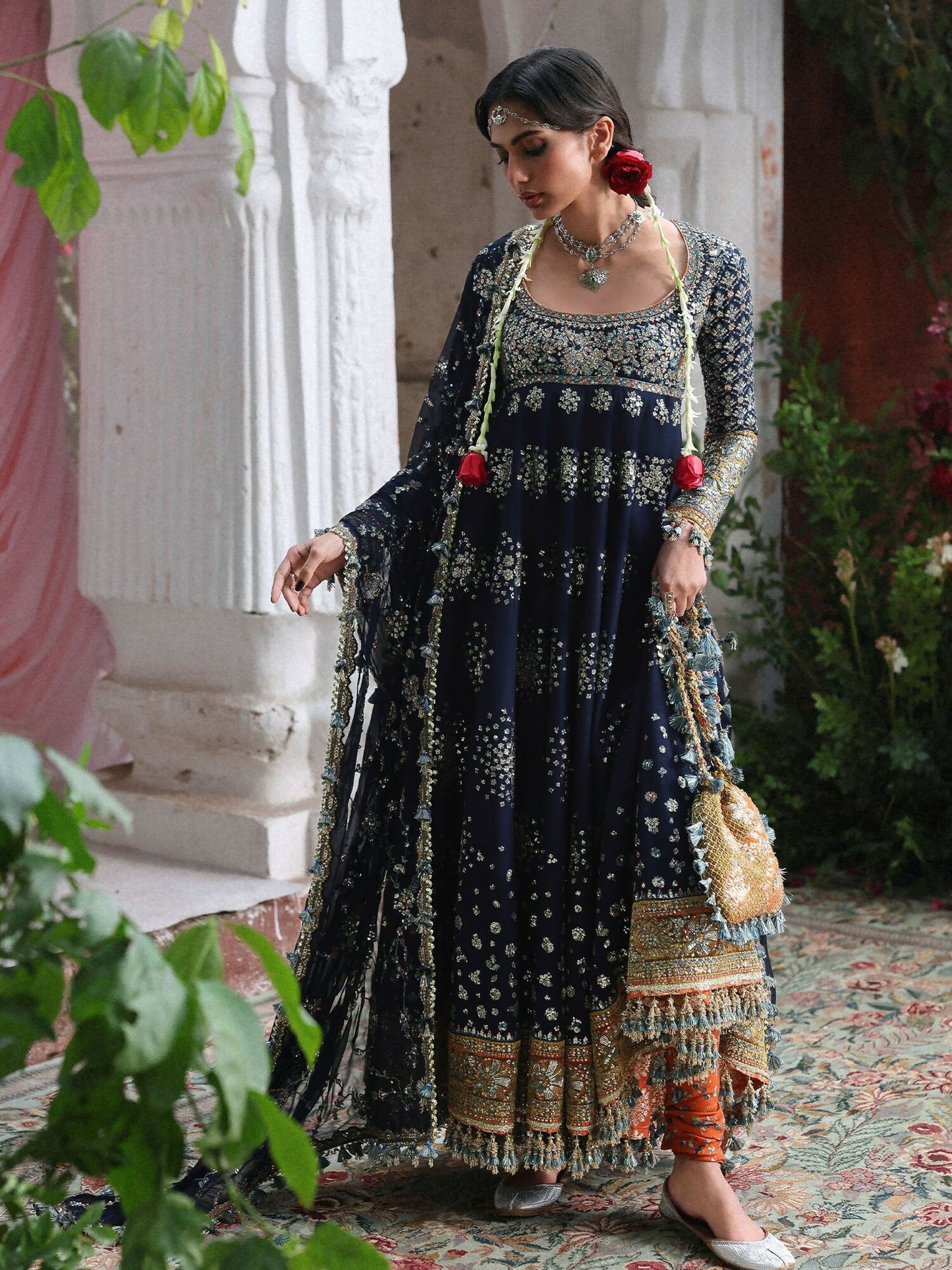 Hussain Rehar Festive Unstitched'26 Korean Raw Silk Embroidered 3-Piece Suit-Nain Tara