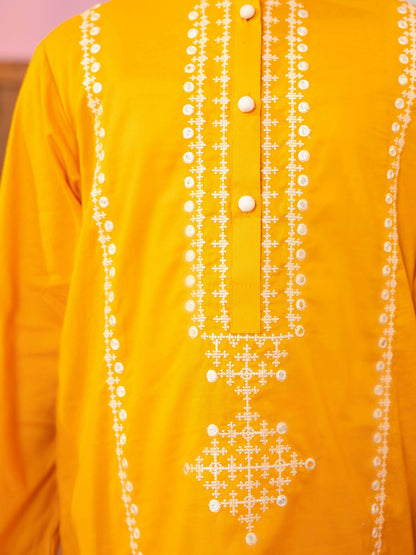 Velvour Girls Cotton Embroidered Stitched 2-Piece Suit-VG103-B