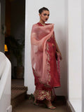 Hussain Rehar Pret SS'25 Raw Silk Embellished Stitched 3-Piece Suit-Tram