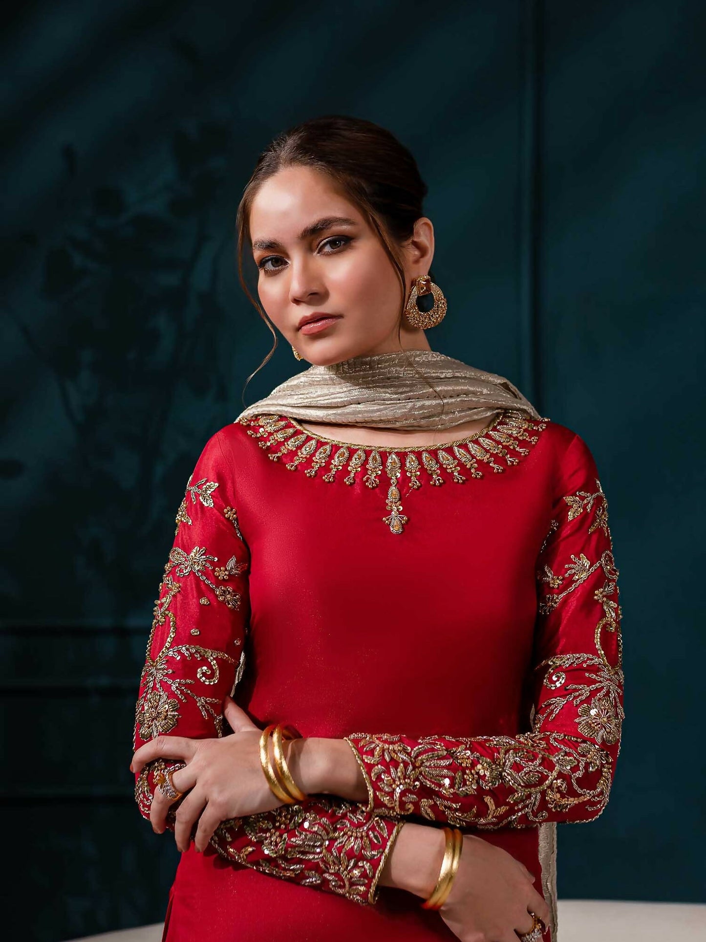 Allure By IH Katan Silk Embellished Stitched 3-Piece Suit-Emma