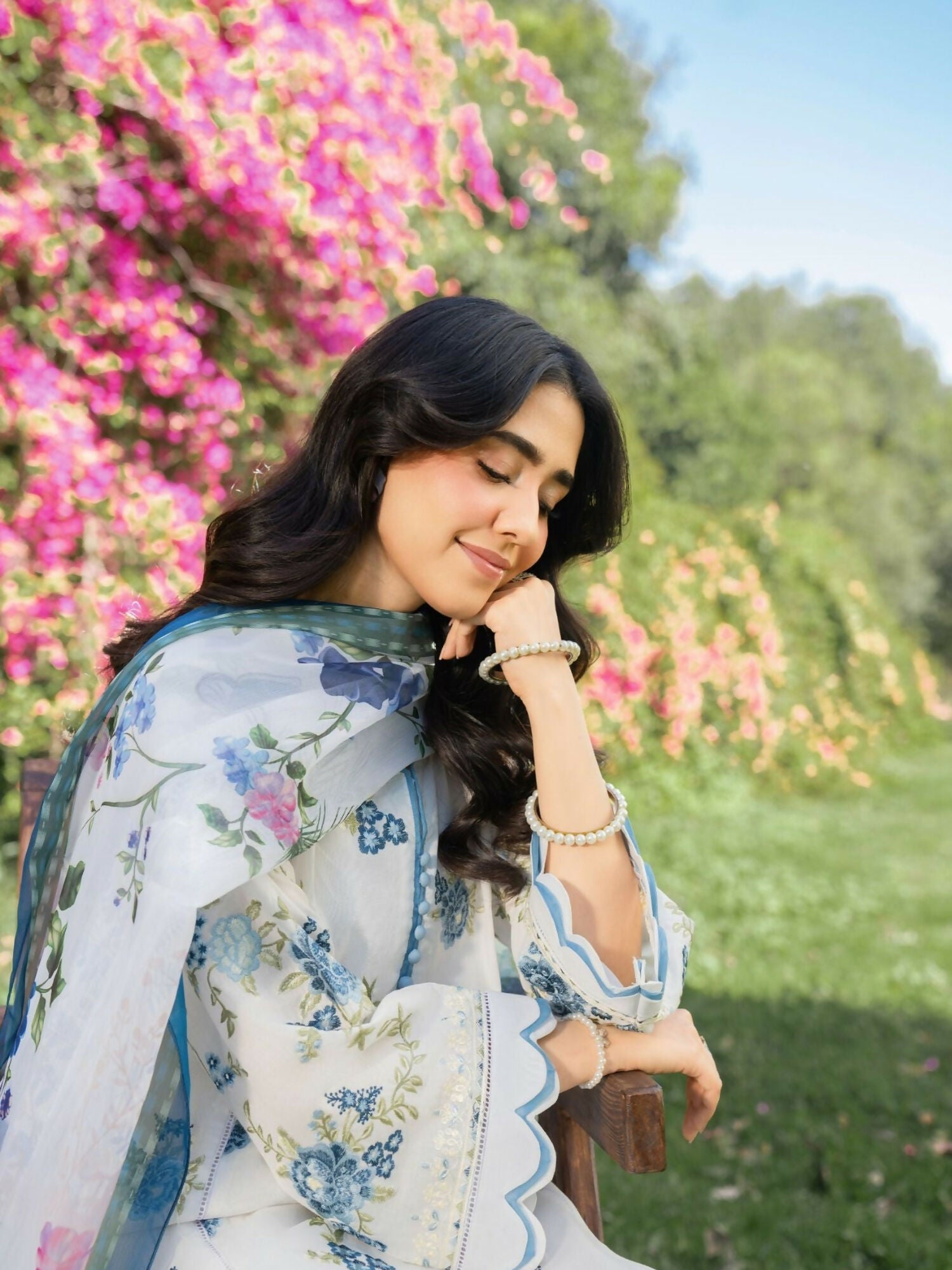 Panache Apparel Serenity Cotton Lawn Embroidered Stitched 3-Piece Suit-Coastal