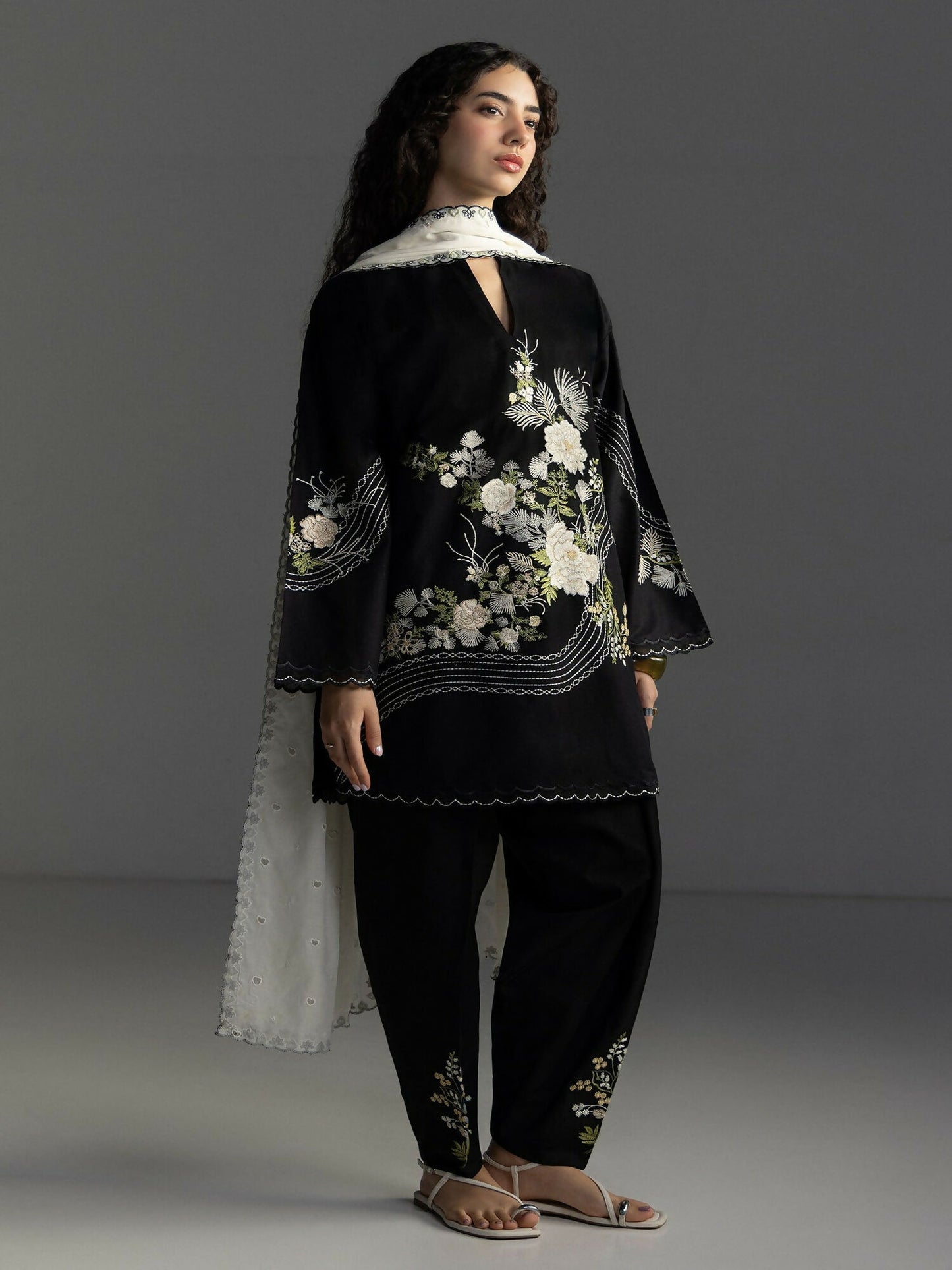 COCO by Zara Shahjahan Lawn'26 Embroidered Unstitched 3-Piece Suit-Evia-9A