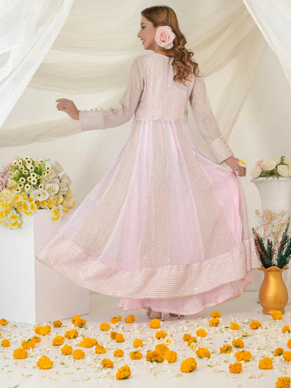 Ruby's Couture Gul-Bahar Chiffon Embroidered Stitched 2-Piece Suit-Miraal