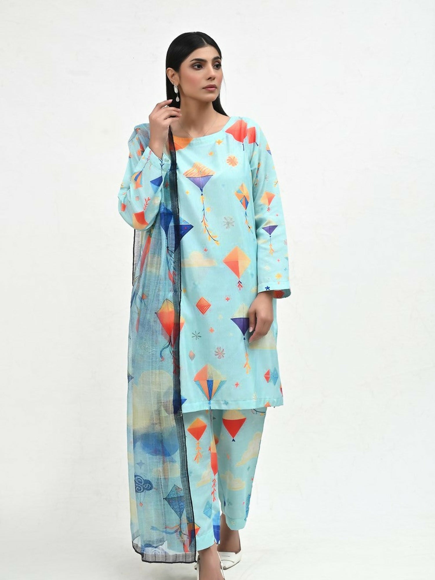 Imran Aftab Basant Mela Raw Silk Printed Unstitched 3-Piece Suit-IARP 01