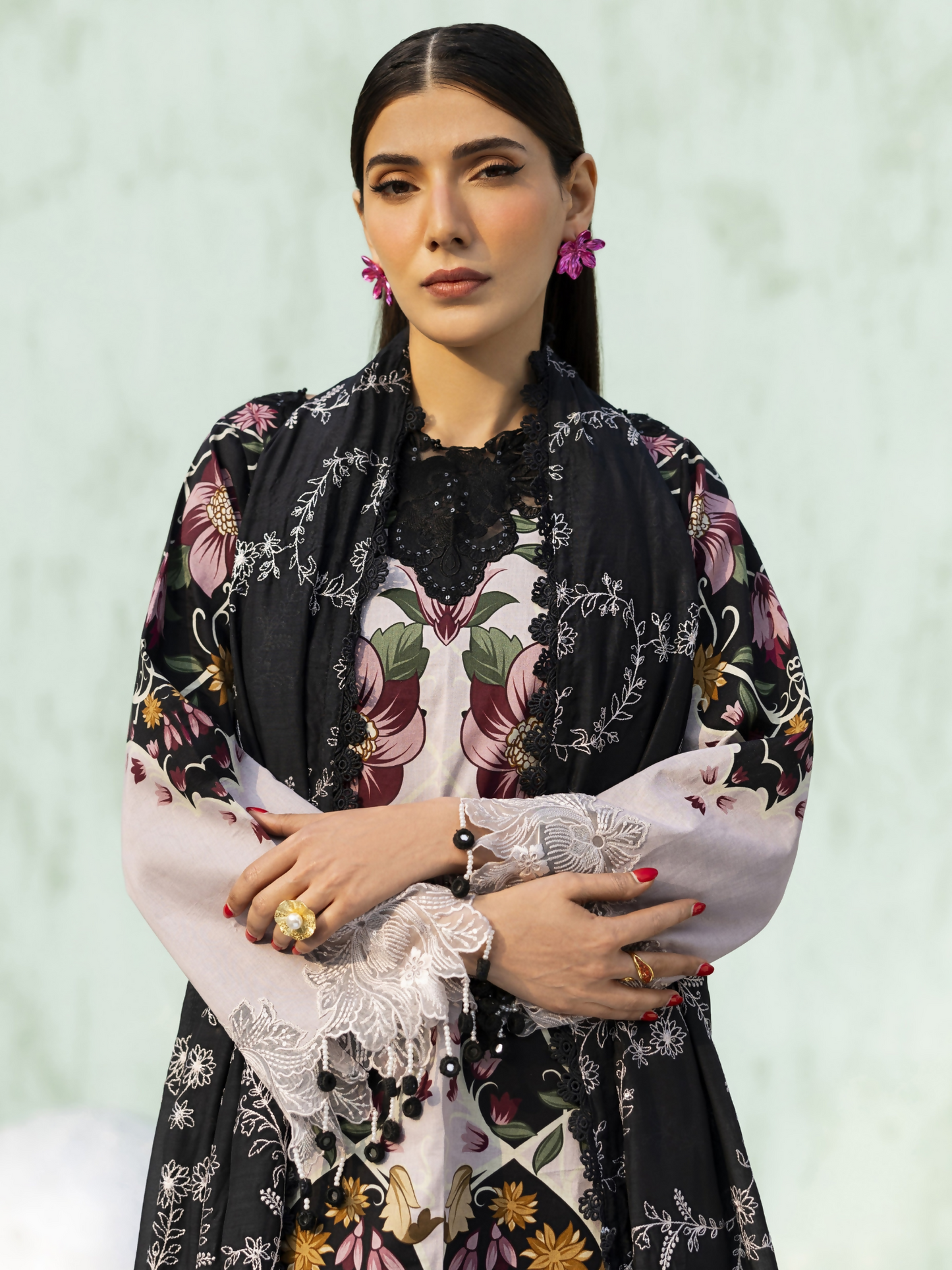 Parishay Ivy Bloom'26 Lawn Embroidered Unstitched 3-Piece Suit-IB-07