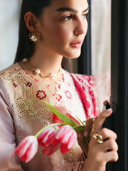 Qalamkar Qline Lawn Drop-1 Embroidered Unstitched 3-Piece Suit-RP-09-Reyna