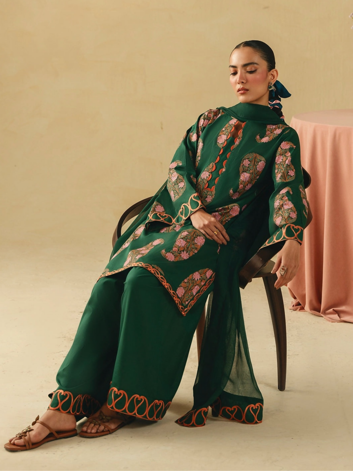 Mannat Clothing Boho Summer'26 Cotton Embroidered Stitched Suit-Leafline