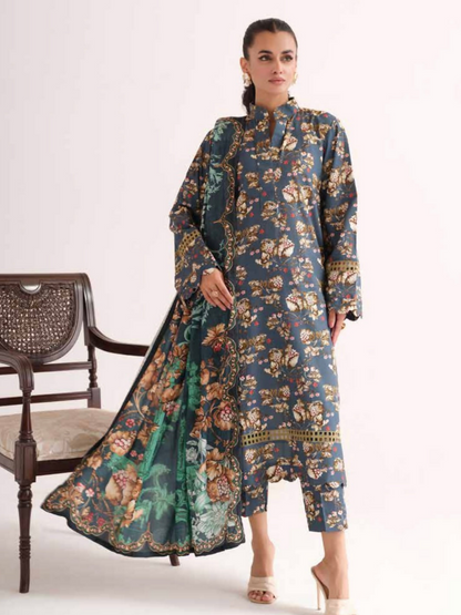 Johra Zenel Khaddar Printed Unstitched 3-Piece Suit-JH-484