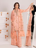 Shurooq Echoes In Bloom Silk Embellished Stitched 3-Piece Suit-Blush Dawn