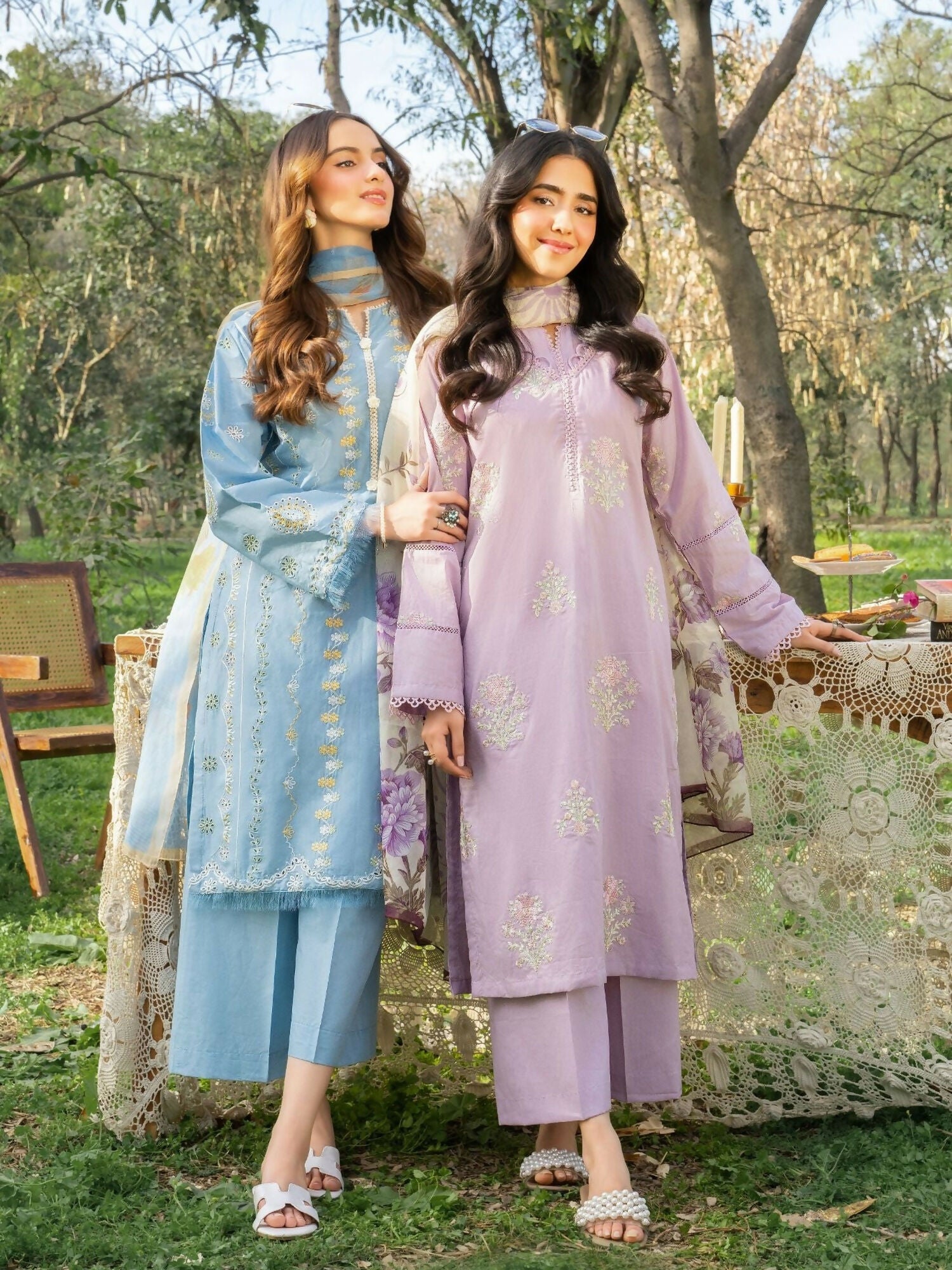 Panache Apparel Serenity Cotton Lawn Embroidered Stitched Suit-Purity