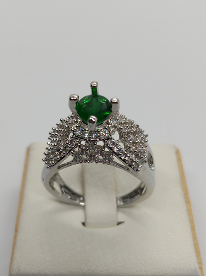 H&A Jewellery One Carat Silver Rhodium Plated Ring